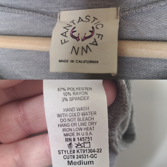 Fantasic Fawn Red Hearts Printed Sweatshirt Comfy Oversized Top - Picture 6 of 6